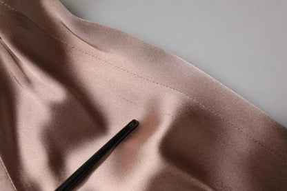 Mini-robe portefeuille en satin rose à manches longues d'Emporio Armani