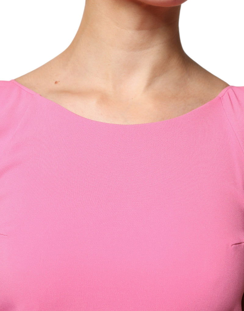 Dondup Pink Viscose Backless Sheath Mini Dress