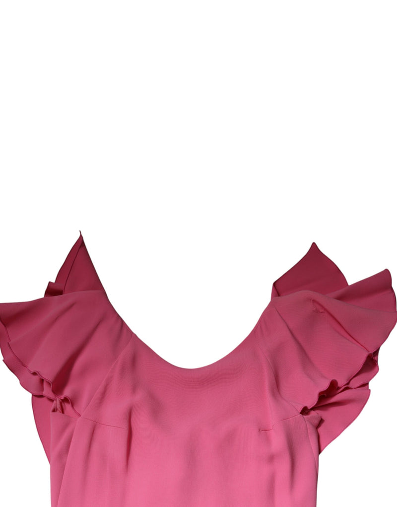 Dondup Pink Viscose Backless Sheath Mini Dress