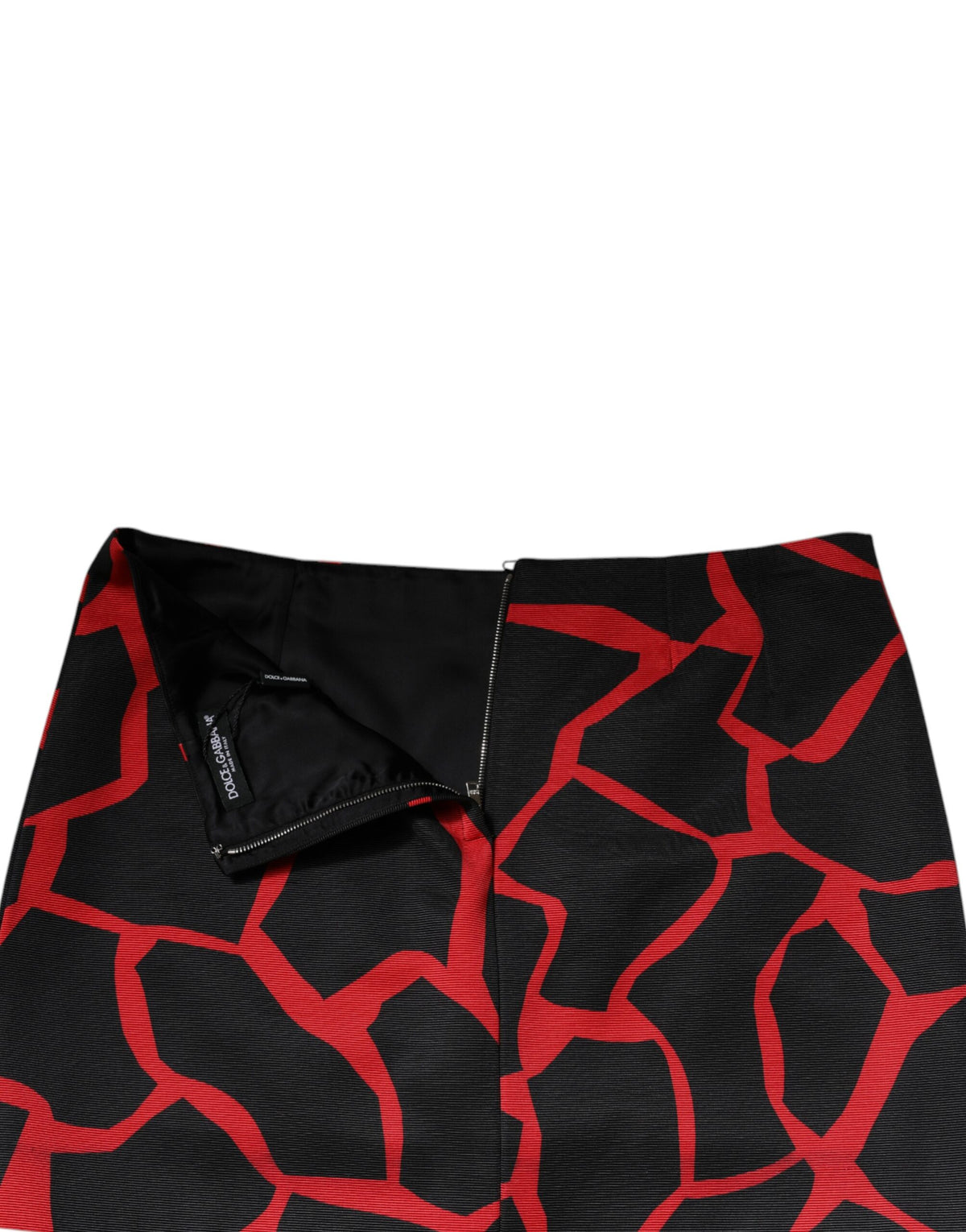 Dolce & Gabbana Jupe Mini A-Line Mi-Taille Noir Rouge Abstrait