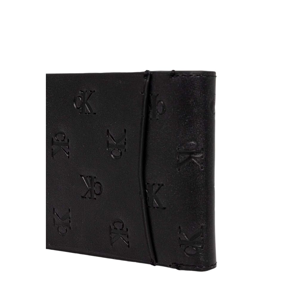 Portefeuille en cuir noir Calvin Klein Jeans