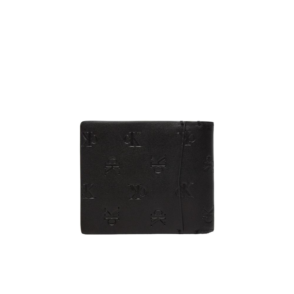 Portefeuille en cuir noir Calvin Klein Jeans