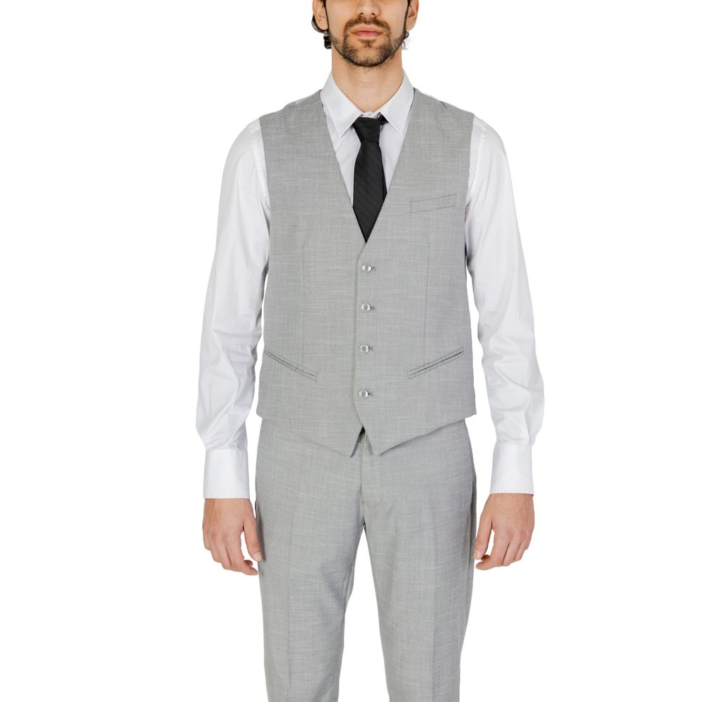 Antony Morato Gray Polyester Waistcoat - Model MMVS00012-FA650330