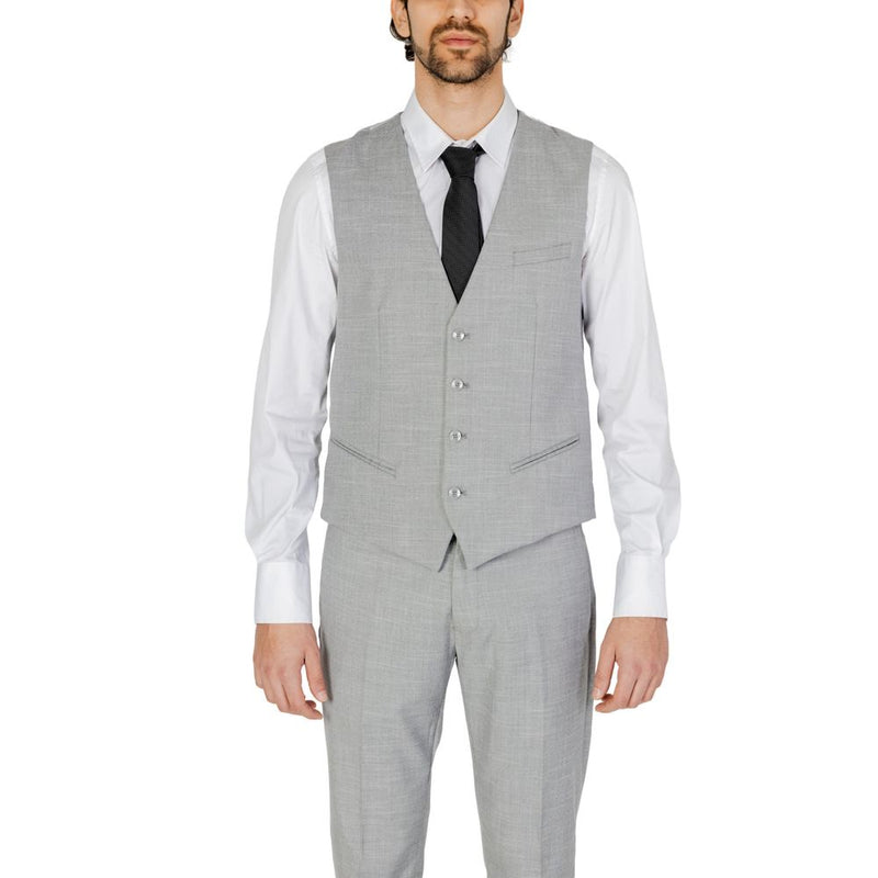Antony Morato Gray Polyester Waistcoat - Model MMVS00012-FA650330