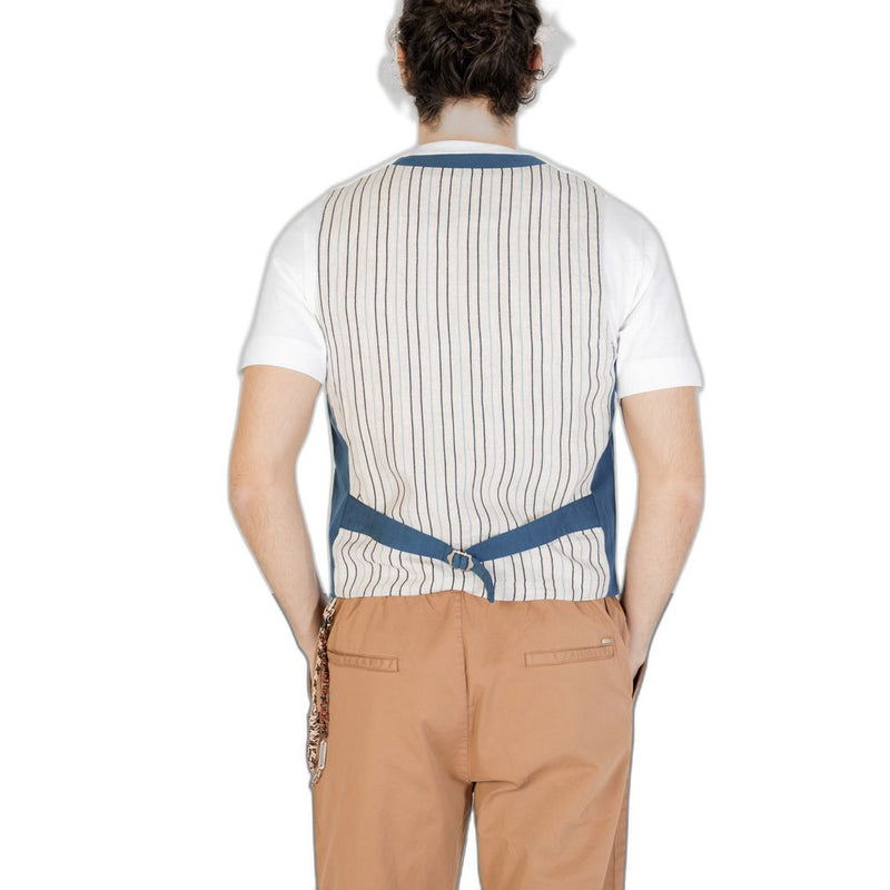 Gianni Lupo GL5131BD Gilet en Coton Bleu pour Homme