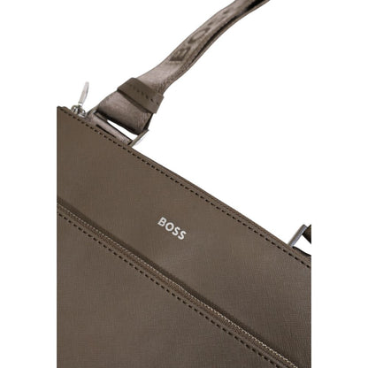 Hugo Boss Groene Leren Koerierstas
