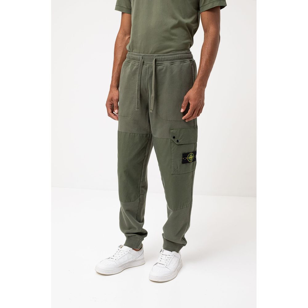 Stone Island Green Cotton Men's Tracksuit Pants