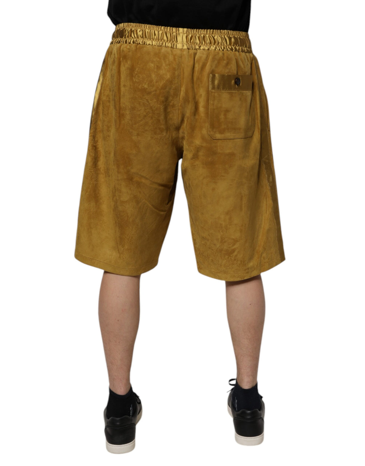 Shorts Bermuda en daim de mouton brun pour homme de Dolce &amp; Gabbana