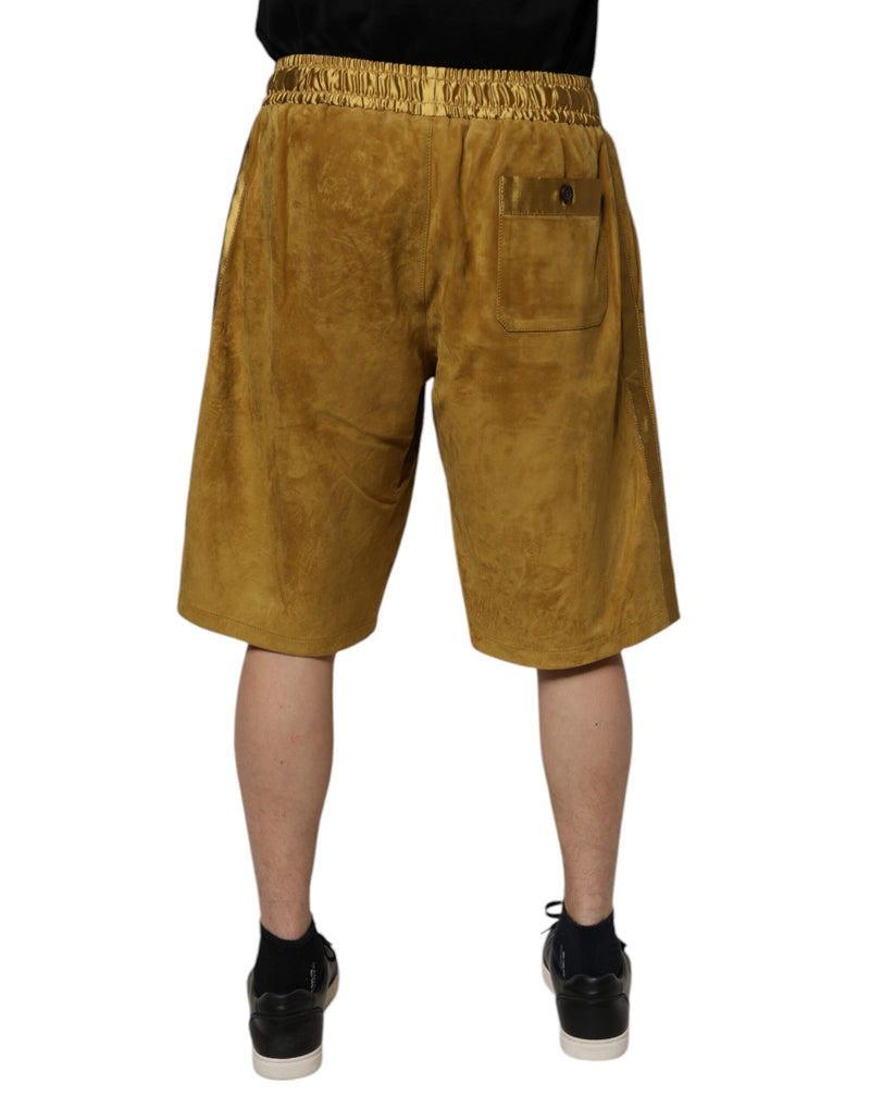 Shorts Bermuda en daim de mouton brun pour homme de Dolce &amp; Gabbana
