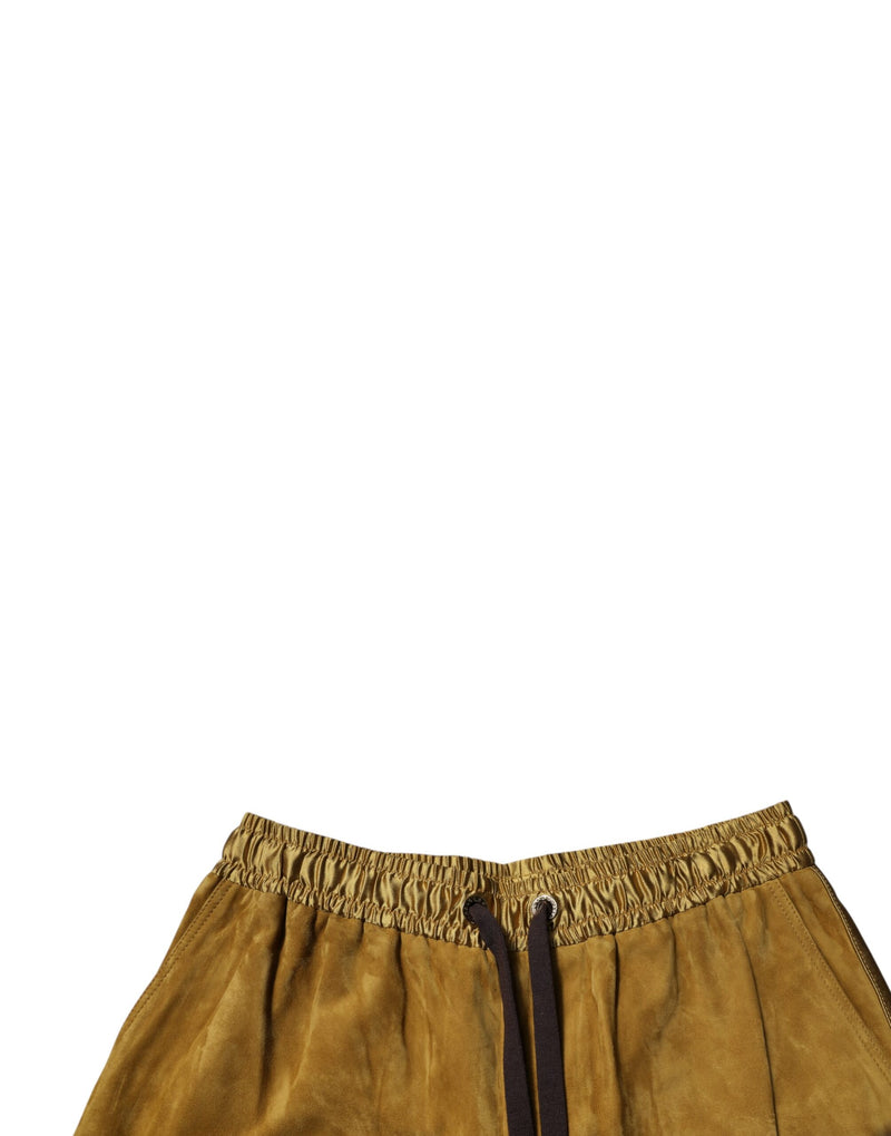 Shorts Bermuda en daim de mouton brun pour homme de Dolce &amp; Gabbana