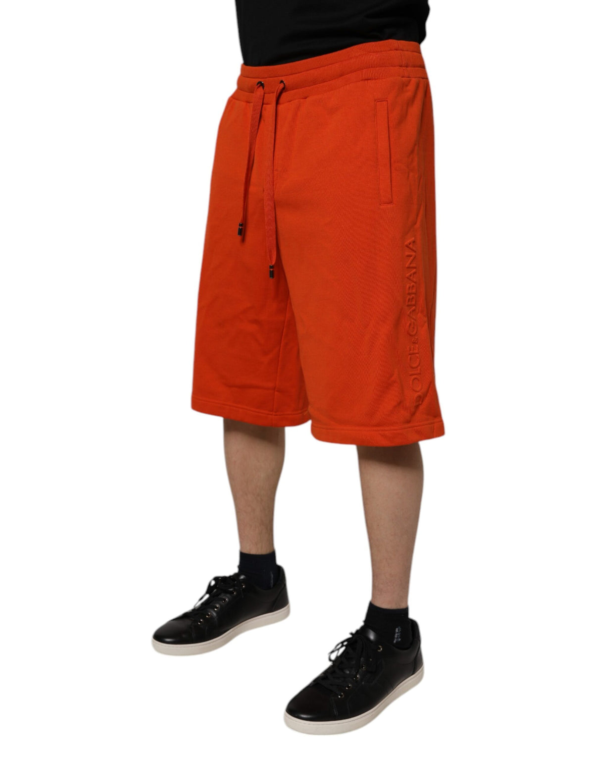 Shorts Bermuda pour homme en coton rouge mélangé, taille mi-hauteur, Dolce &amp; Gabbana