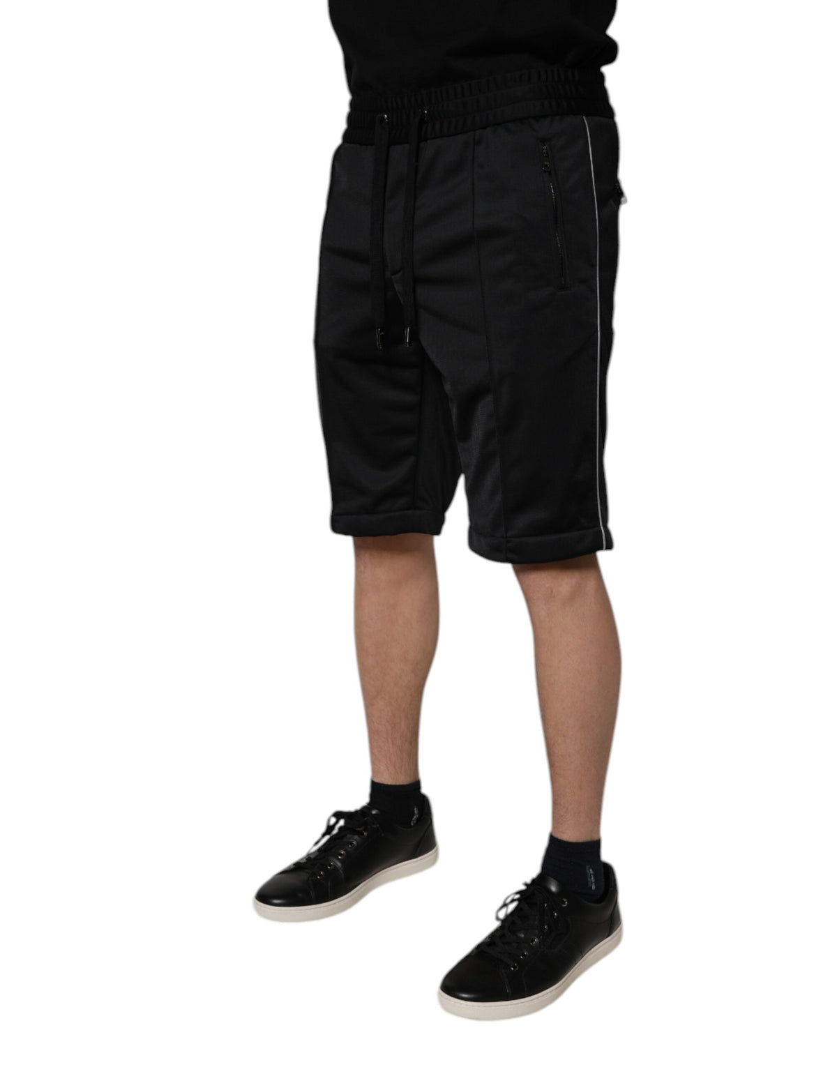 Short Bermuda pour homme en polyester noir taille mi-hauteur Dolce &amp; Gabbana