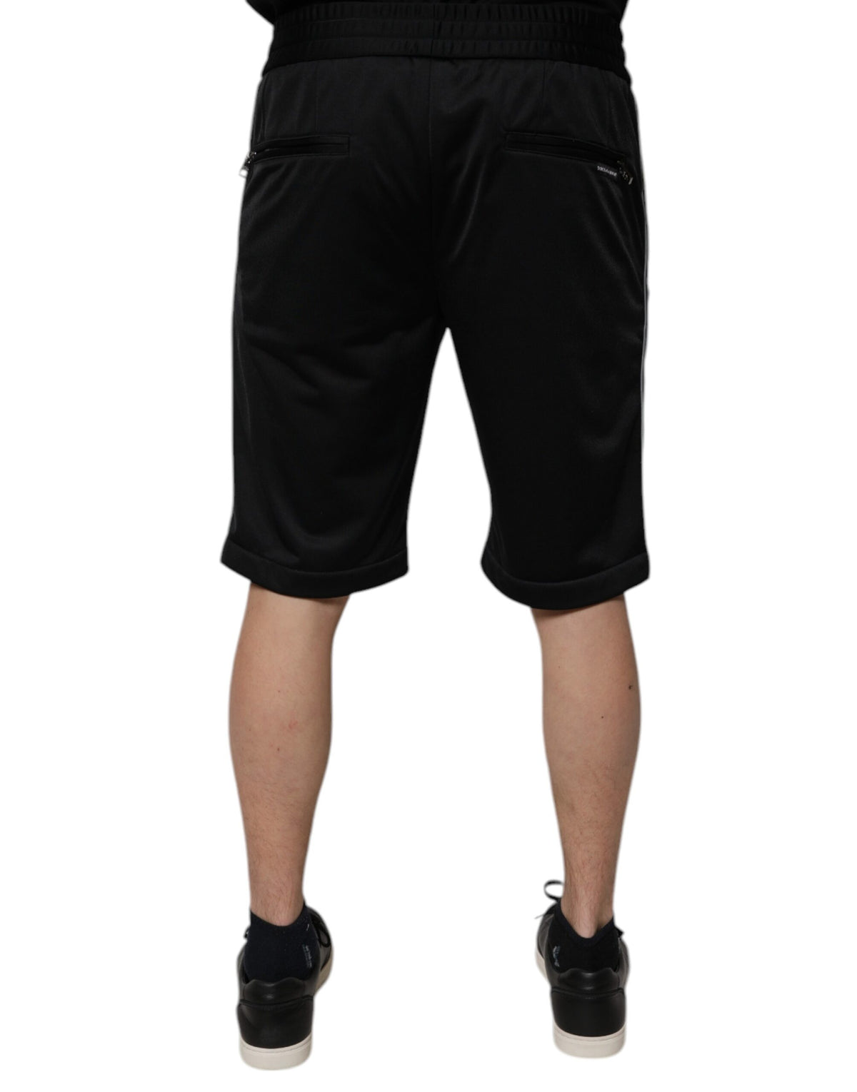 Short Bermuda pour homme en polyester noir taille mi-hauteur Dolce &amp; Gabbana