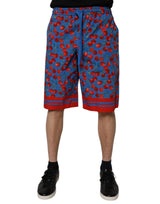 Shorts Bermuda en coton bleu à imprimé cerise pour homme de Dolce &amp; Gabbana