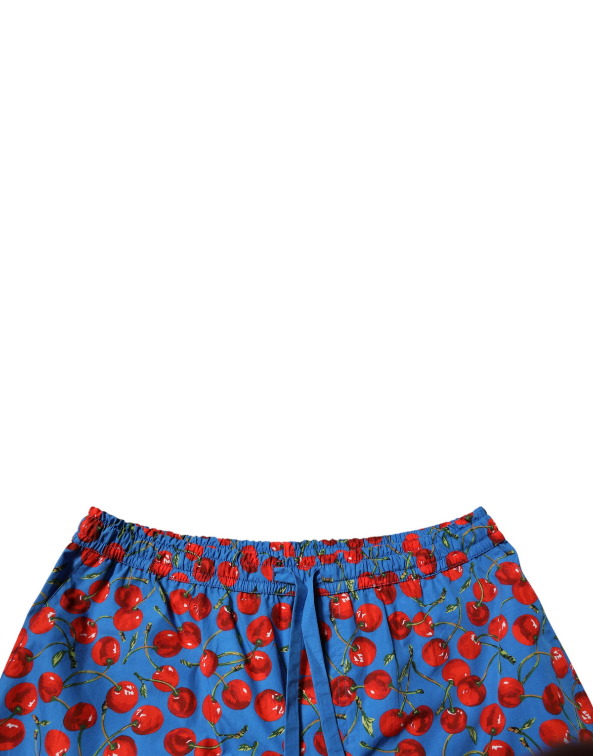 Shorts Bermuda en coton bleu à imprimé cerise pour homme de Dolce &amp; Gabbana