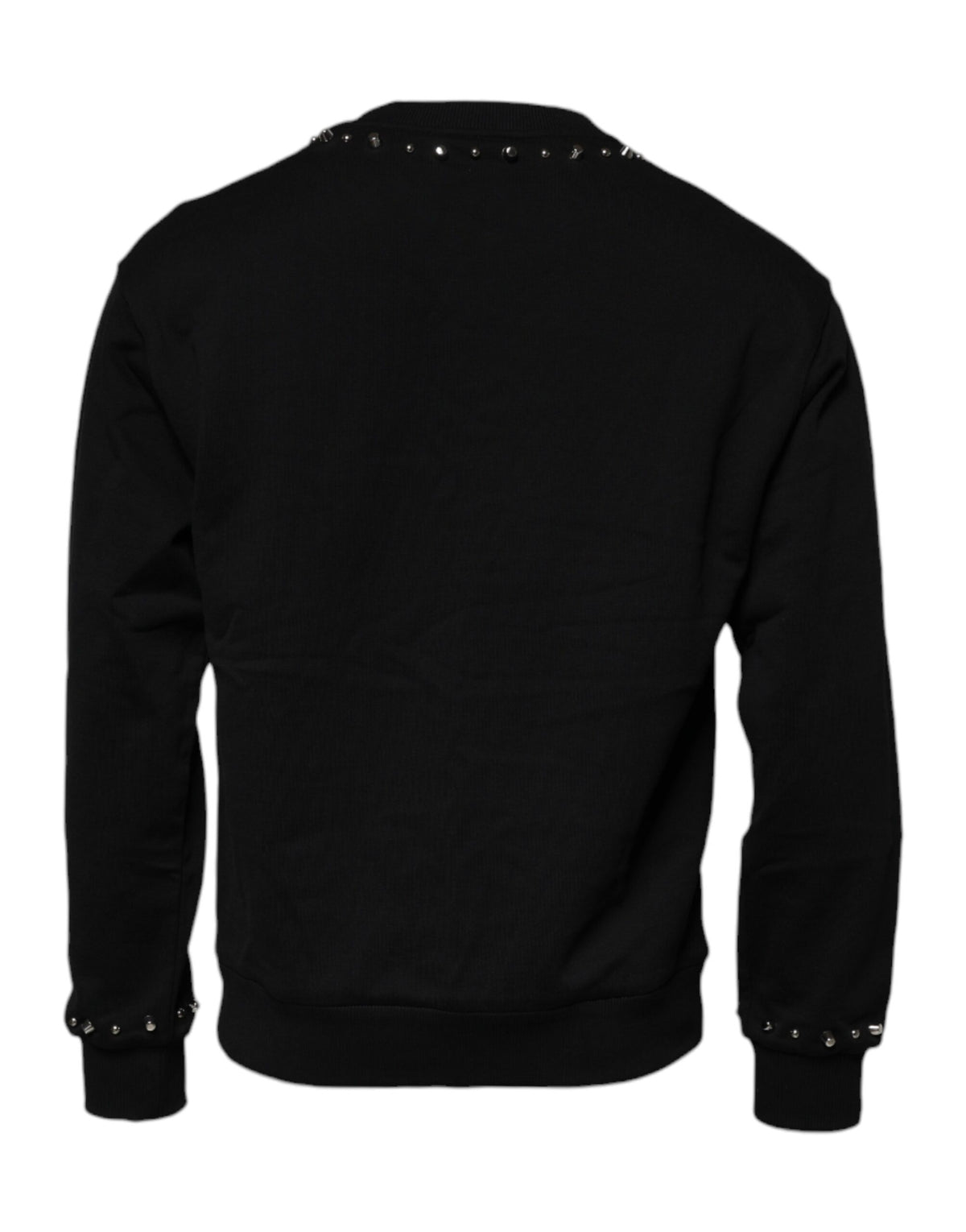 Sweat à capuche en coton noir avec logo et rivets de Dolce &amp; Gabbana