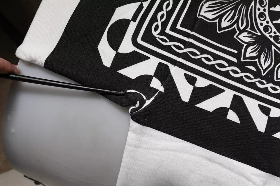 Sweat-shirt en coton blanc et noir imprimé Dolce &amp; Gabbana