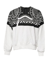 Sweat-shirt en coton blanc et noir à imprimé Dolce &amp; Gabbana