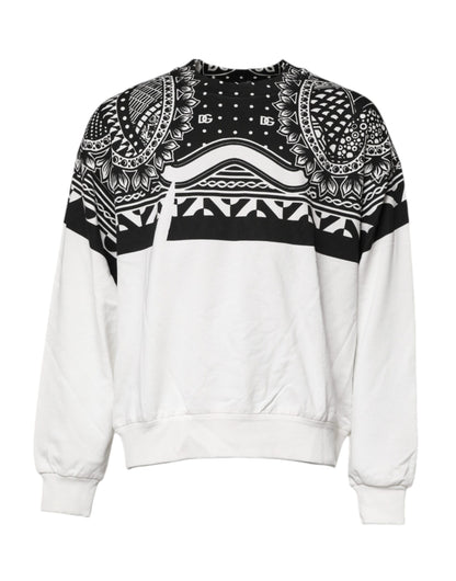 Dolce &amp; Gabbana wit-zwart bedrukt katoenen sweatshirt