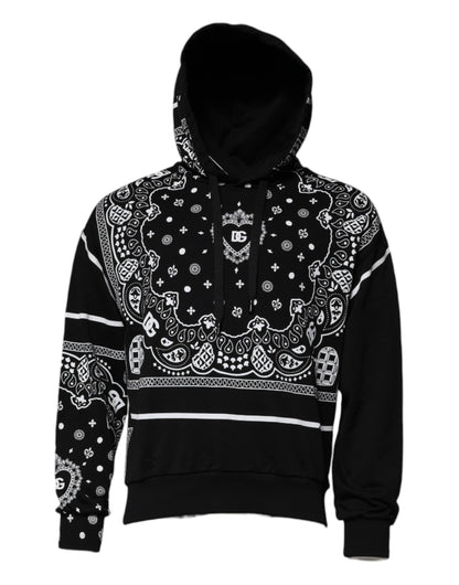 Sweat à capuche homme noir à motif bandana Dolce &amp; Gabbana