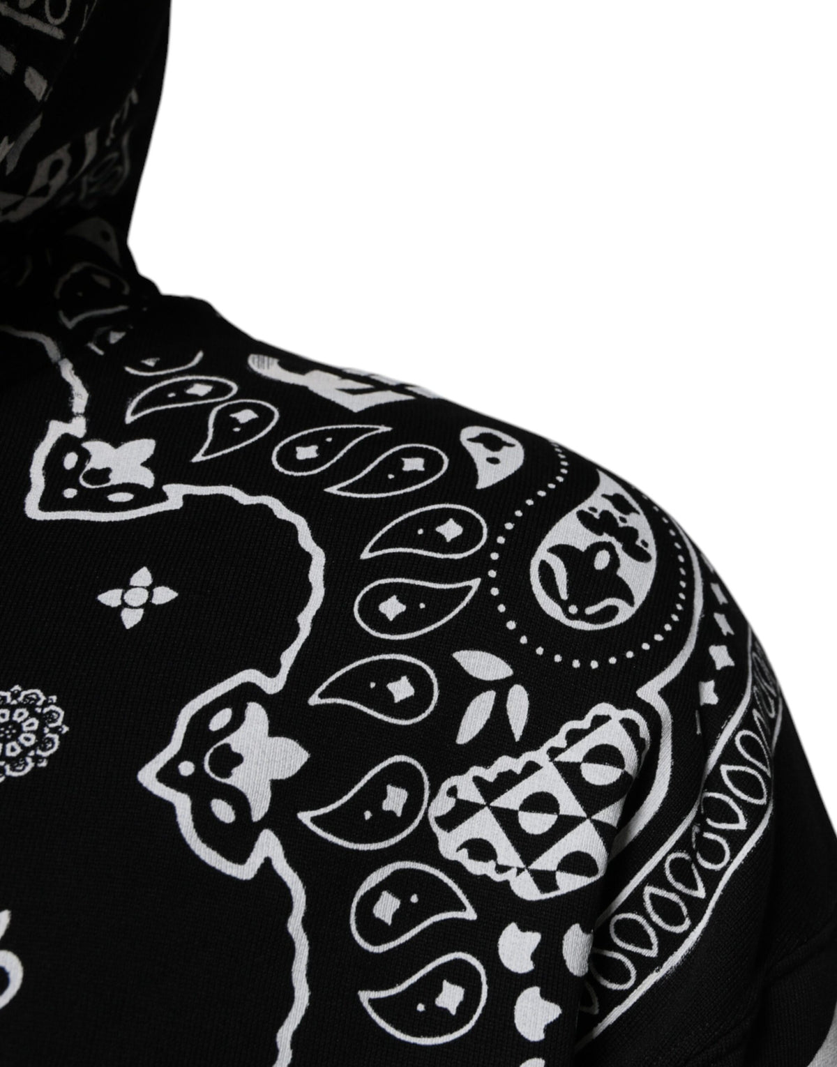 Sweat à capuche homme noir à motif bandana Dolce &amp; Gabbana