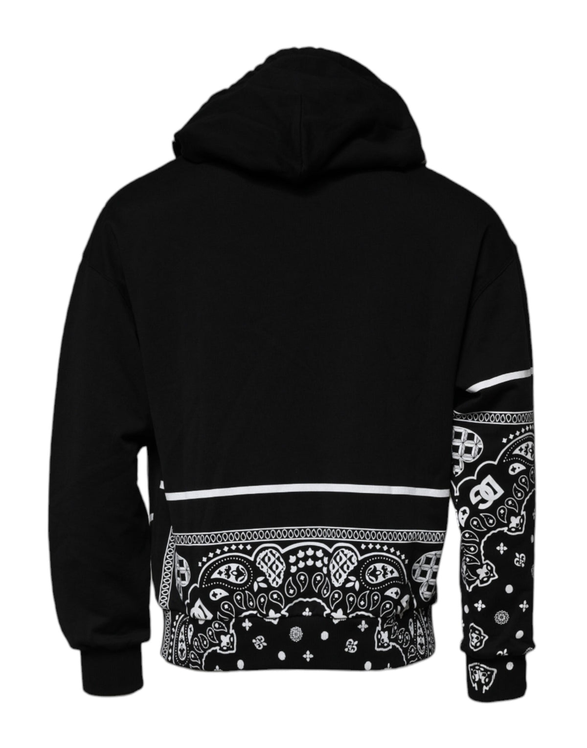 Sweat à capuche homme noir à motif bandana Dolce &amp; Gabbana