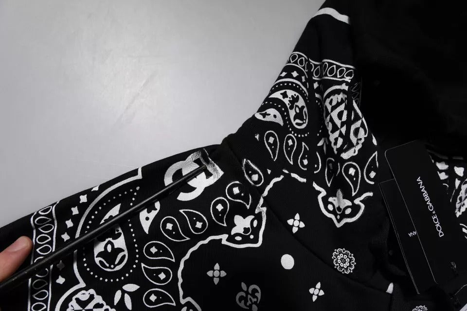 Sweat à capuche homme noir à motif bandana Dolce &amp; Gabbana