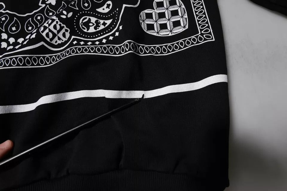 Sweat à capuche homme noir à motif bandana Dolce &amp; Gabbana