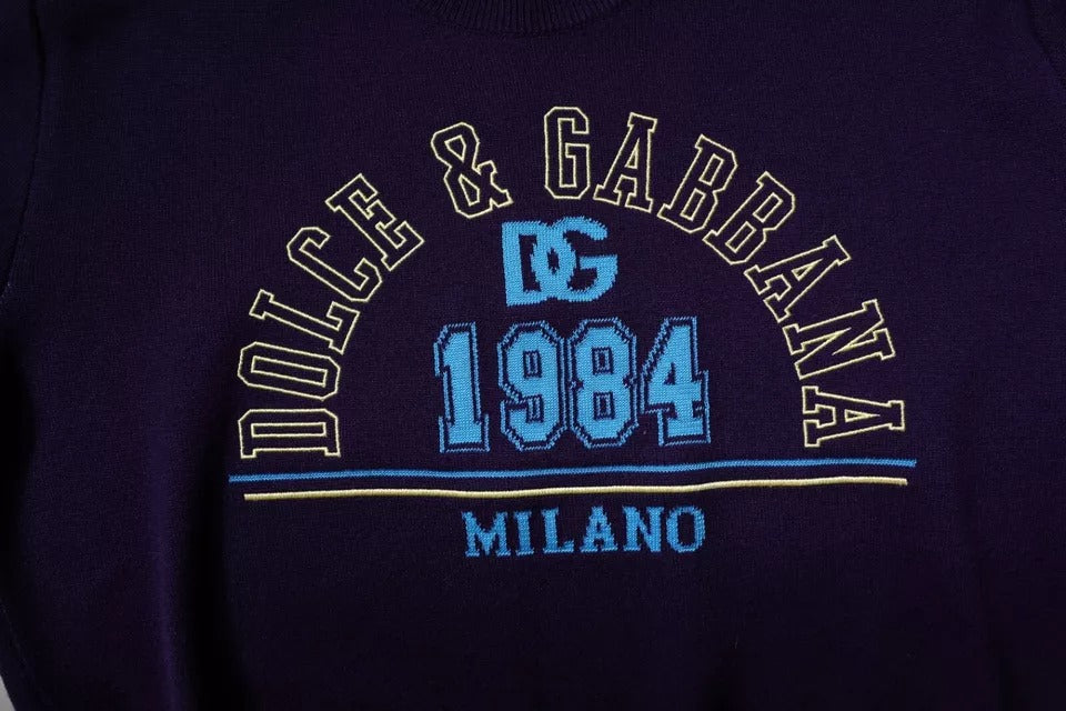 Sweat-shirt à col rond bleu Dolce &amp; Gabbana 1984 Milano