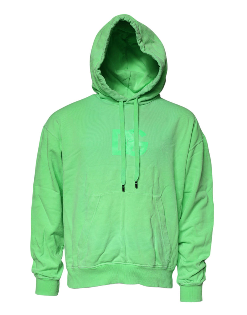 Sweat à capuche pull-over Dolce &amp; Gabbana vert avec logo