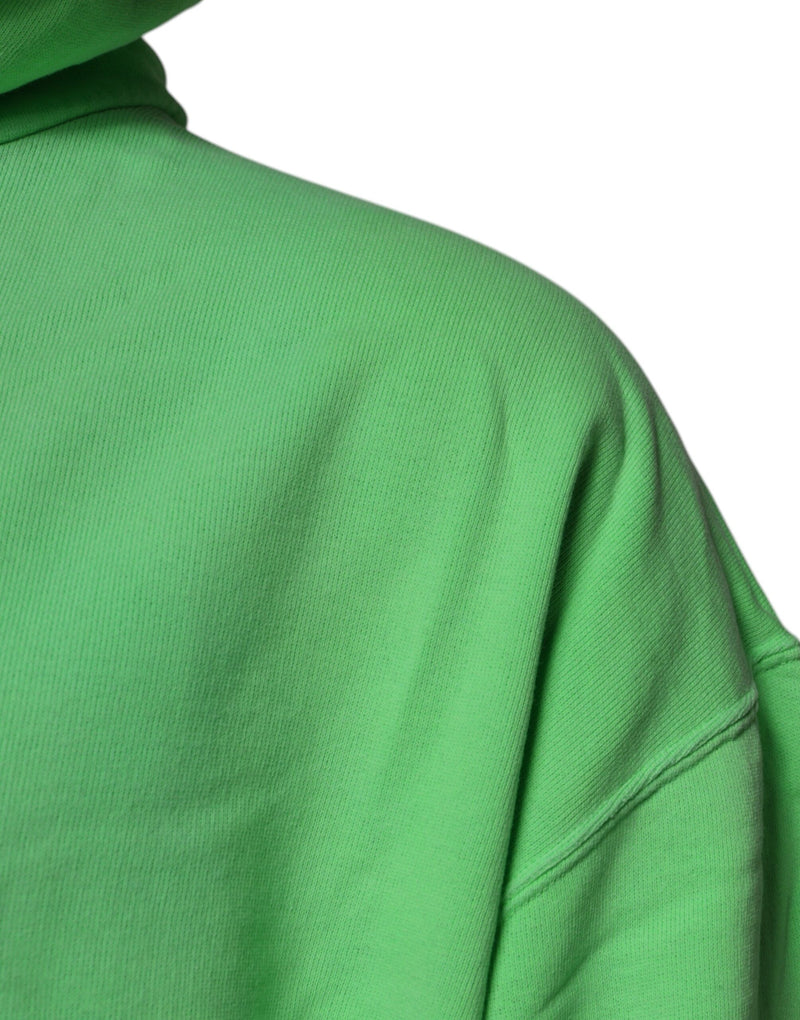 Sweat à capuche pull-over Dolce &amp; Gabbana vert avec logo