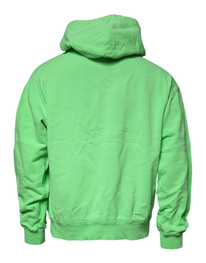 Sweat à capuche pull-over Dolce &amp; Gabbana vert avec logo
