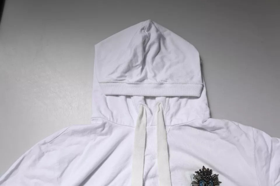 Pull en coton blanc à capuche Dolce &amp; Gabbana