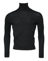 Pull en laine à col montant noir de Dolce &amp; Gabbana