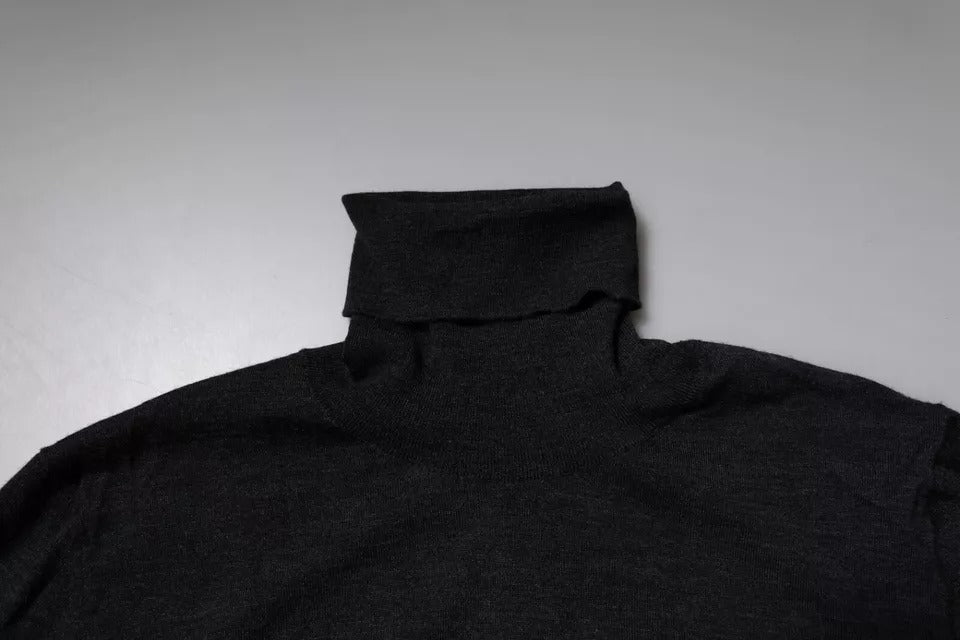 Pull en laine à col montant noir de Dolce &amp; Gabbana