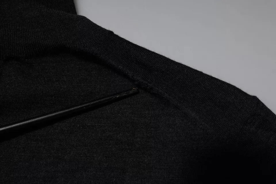 Pull en laine à col montant noir de Dolce &amp; Gabbana