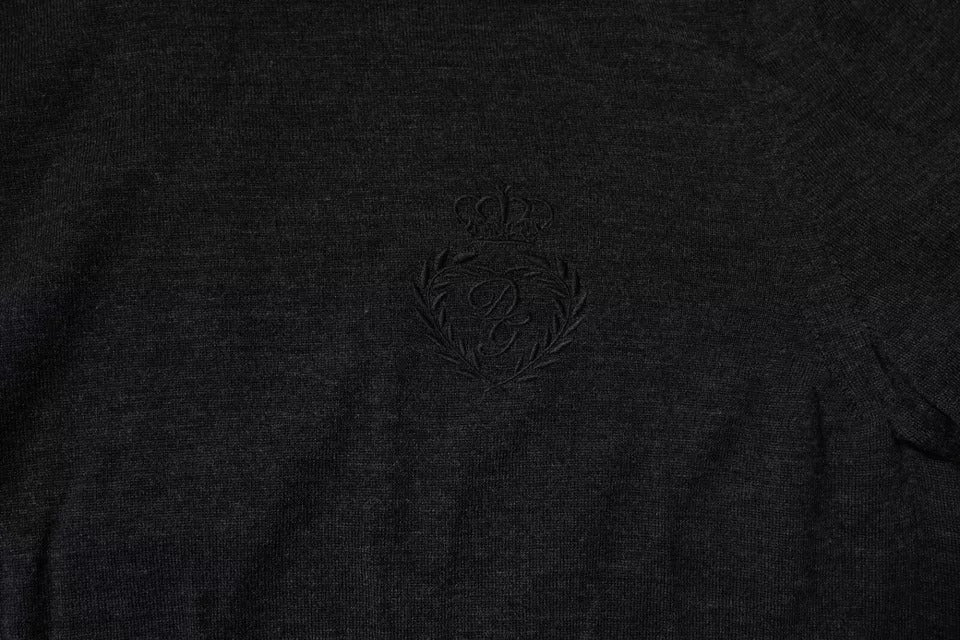 Pull en laine à col montant noir de Dolce &amp; Gabbana