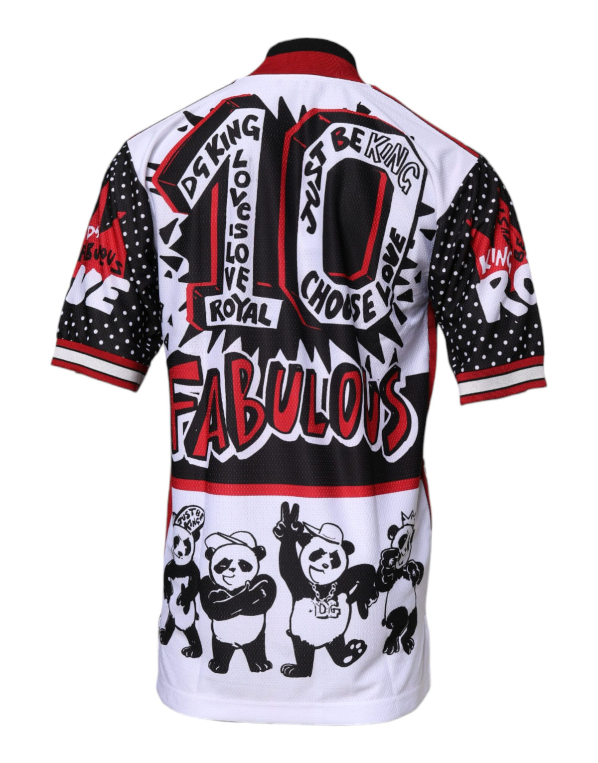 T-shirt à col zippé Dolce &amp; Gabbana multicolore à imprimé panda roi