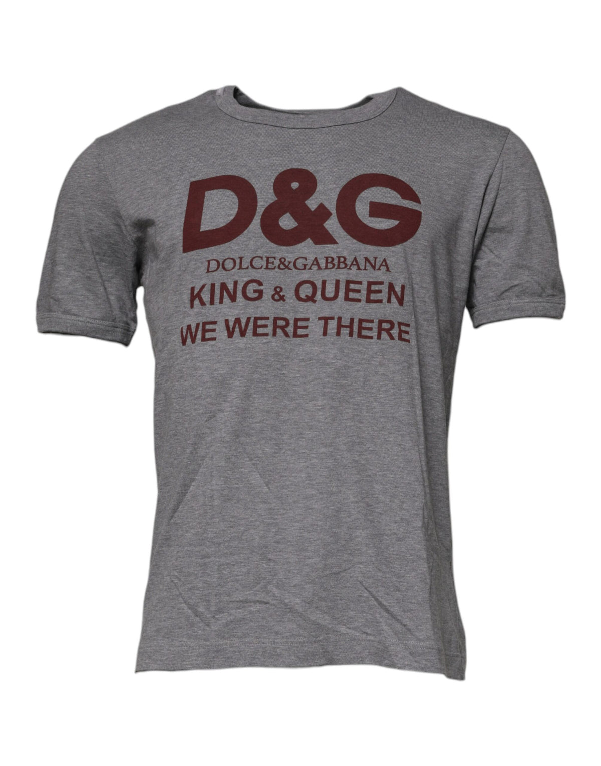 T-shirt homme Dolce &amp; Gabbana en coton à col rond avec imprimé du logo gris.
