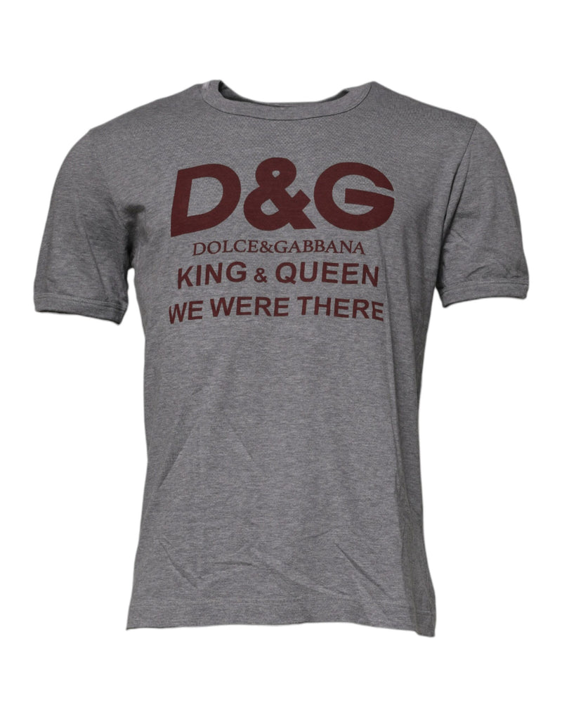 Dolce &amp; Gabbana Grijs T-shirt van katoen met logo-print en ronde hals voor heren
