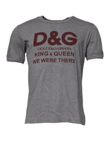 T-shirt homme Dolce &amp; Gabbana en coton à col rond avec imprimé du logo gris.