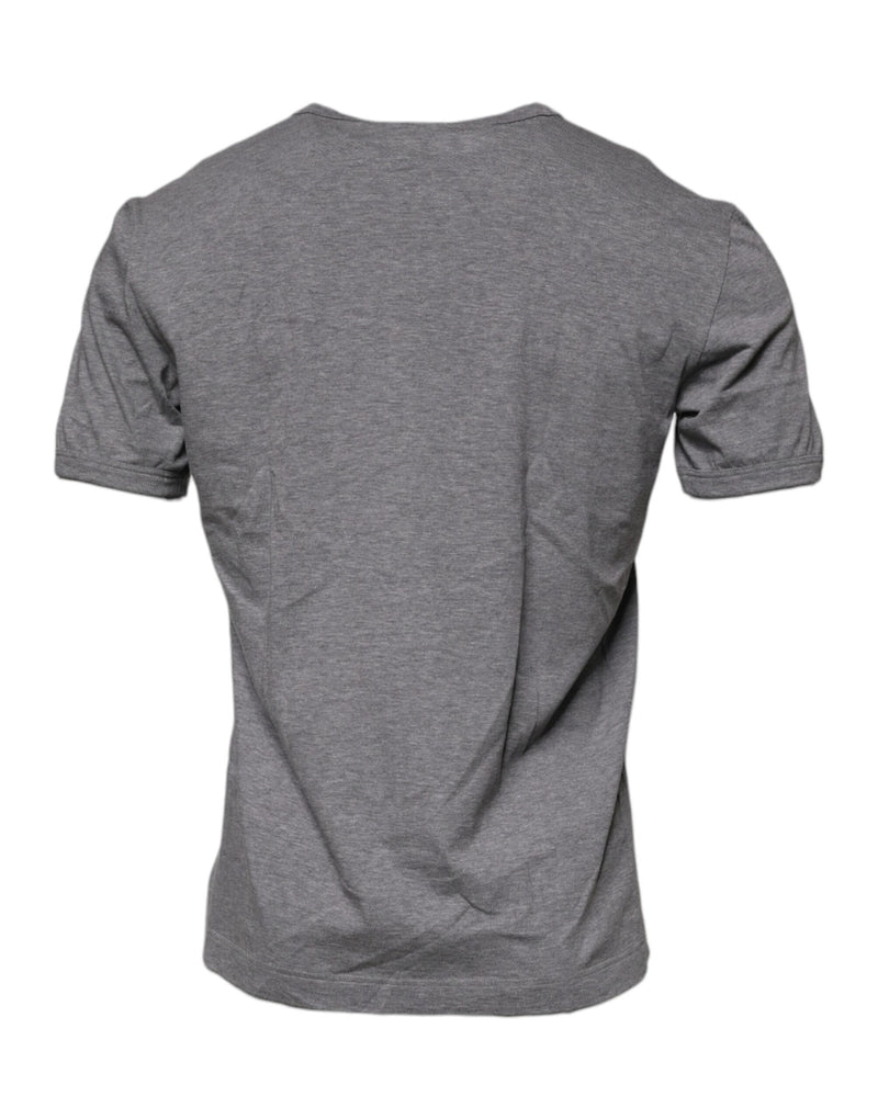 Dolce &amp; Gabbana Grijs T-shirt van katoen met logo-print en ronde hals voor heren