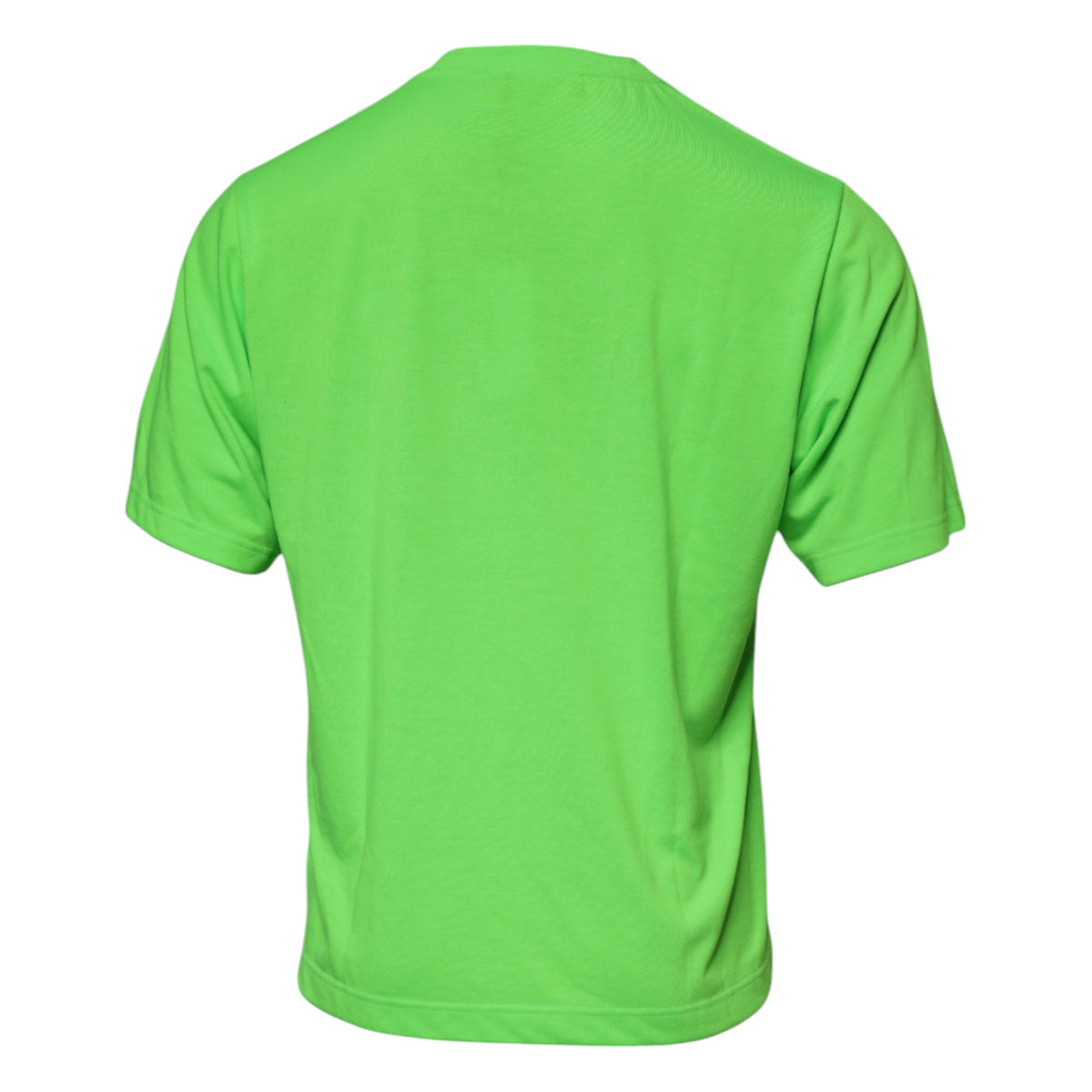 T-shirt à col rond en polyester vert avec logo Dolce &amp; Gabbana