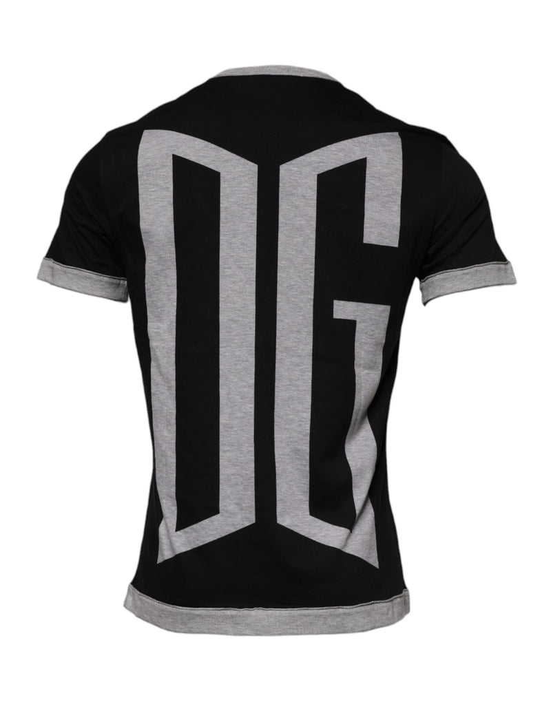 Dolce &amp; Gabbana zwart logo katoenen crewneck heren T-shirt