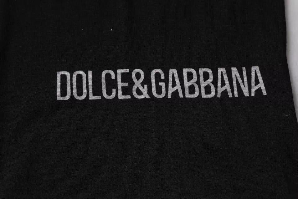 T-shirt homme en coton à col rond noir avec logo Dolce &amp; Gabbana