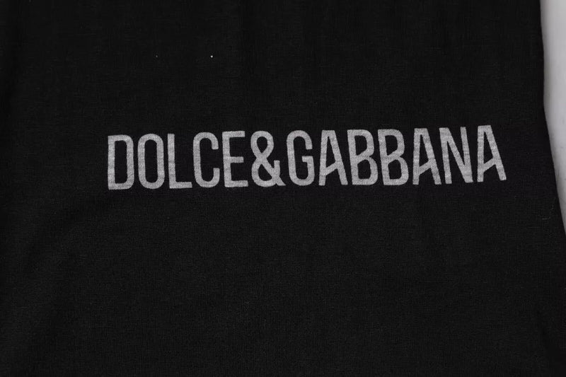 Dolce &amp; Gabbana zwart logo katoenen crewneck heren T-shirt