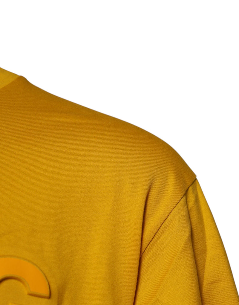 Dolce &amp; Gabbana T-shirt voor heren met ronde hals, van katoen, in donkergeel met logo.