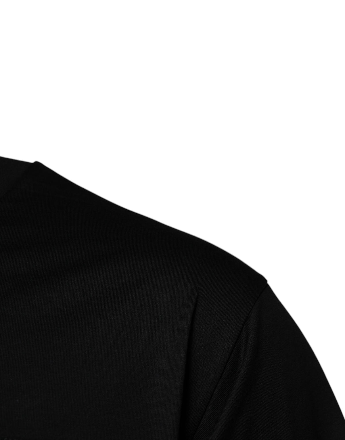 T-shirt en coton à col rond noir avec patch logo Dolce &amp; Gabbana