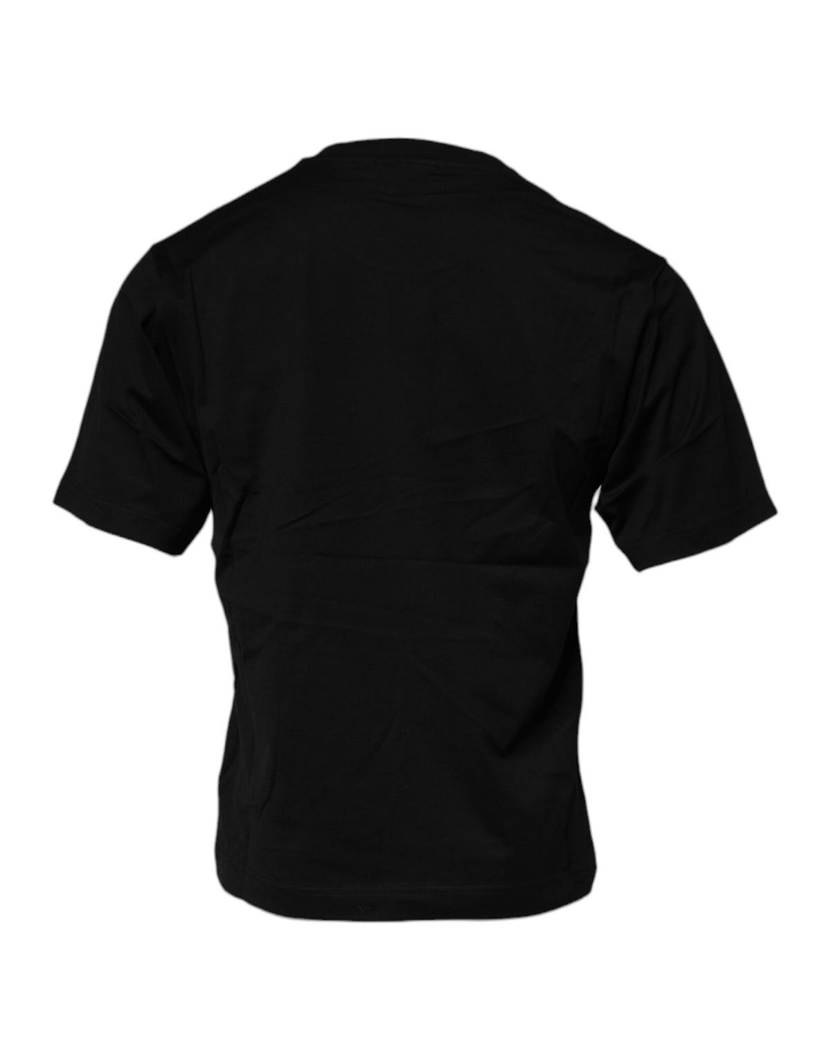 T-shirt en coton à col rond noir avec patch logo Dolce &amp; Gabbana