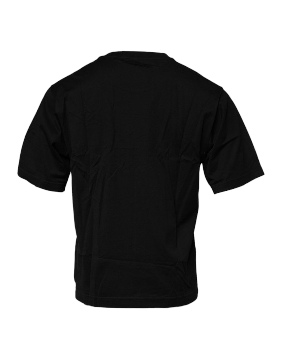 T-shirt en coton à col rond noir avec patch logo Dolce &amp; Gabbana